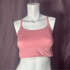 Soma Sport & Yoga Ring Back Sports Bra Pink Strappy Back Size L Nylon Spandex